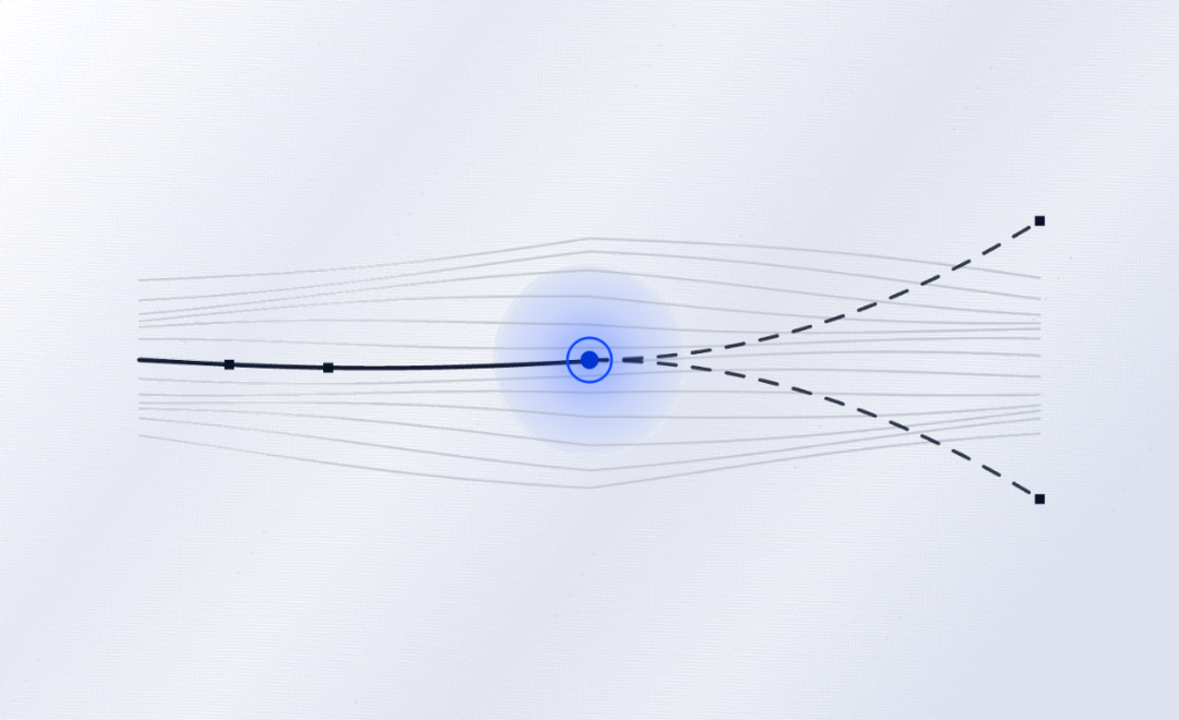 A variance field forking into two futures
